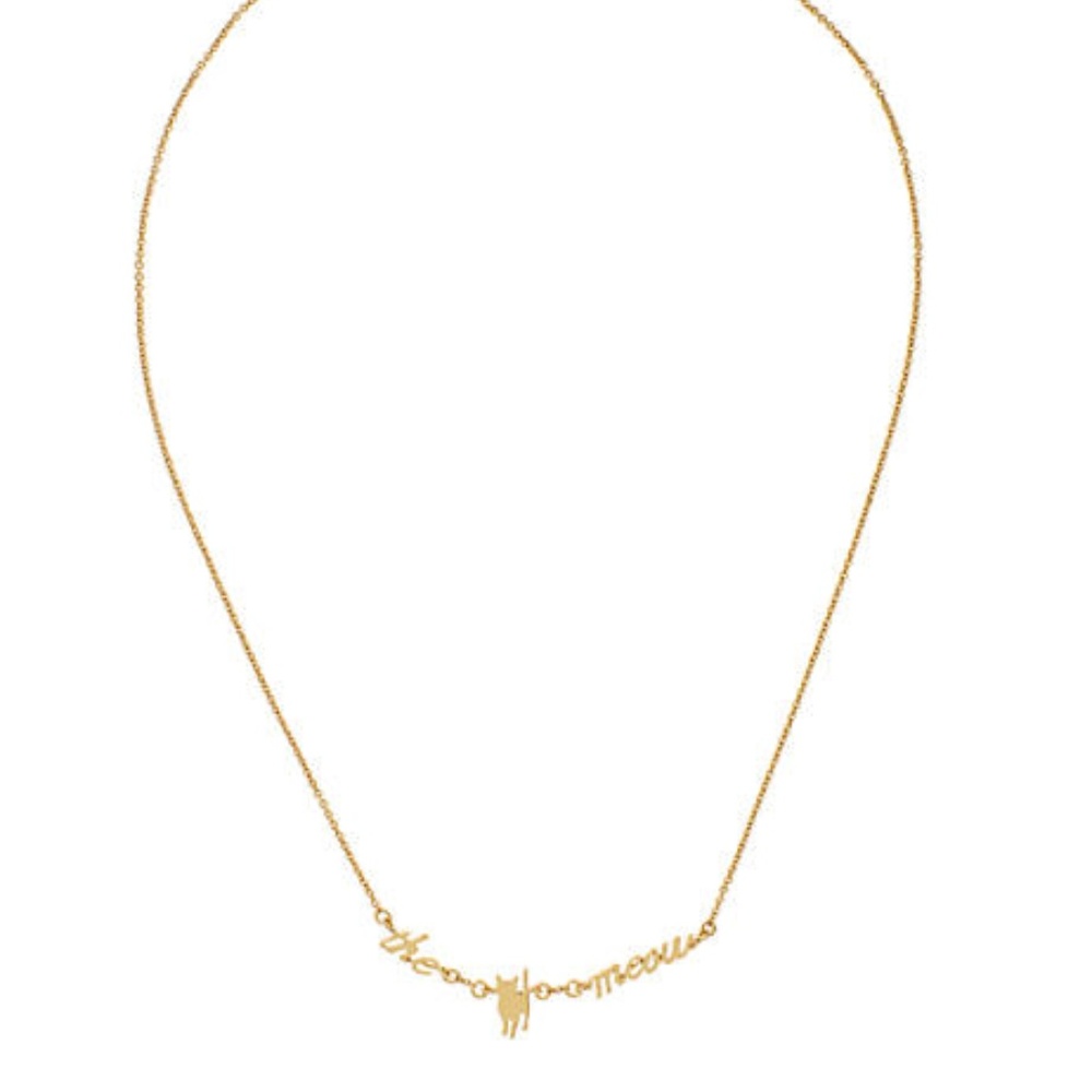 Kate Spade Out of the Bag Cats Meow Necklace NWT - Picture 1 of 4